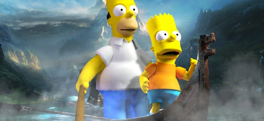 Моддер решил заменить героев God of War на Симпсонов